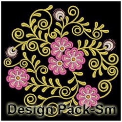Flowers Circle Deco machine embroidery designs
