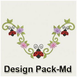Heirloom Ladybug Corners machine embroidery designs
