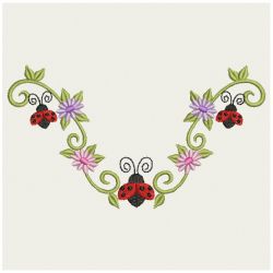 Heirloom Ladybug Corners 05 machine embroidery designs