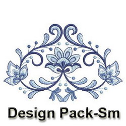 Blue and White Flowers machine embroidery designs