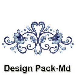 Blue and White Flowers machine embroidery designs