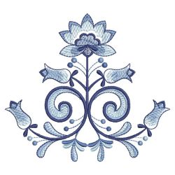 Blue and White Flowers 02 machine embroidery designs