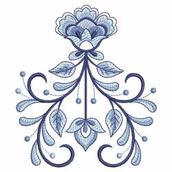 Blue and White Flowers 03 machine embroidery designs
