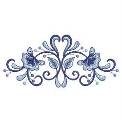 Blue and White Flowers 04 machine embroidery designs