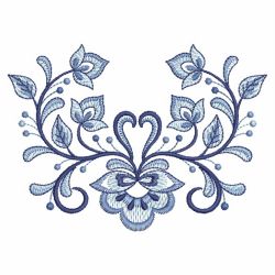 Blue and White Flowers 05 machine embroidery designs