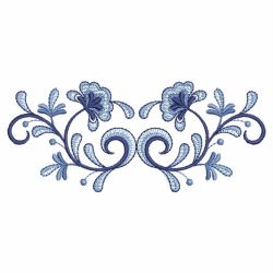 Blue and White Flowers 09 machine embroidery designs