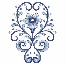 Blue and White Flowers 10 machine embroidery designs