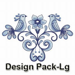 Blue and White Birds 1 machine embroidery designs