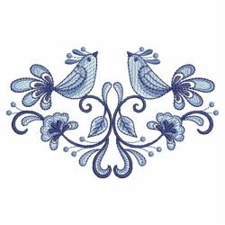 Blue and White Birds 1 04 machine embroidery designs