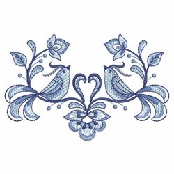 Blue and White Birds 1 05 machine embroidery designs