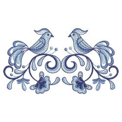 Blue and White Birds 1 10 machine embroidery designs