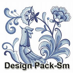 Blue and White Birds 2 machine embroidery designs