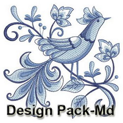 Blue and White Birds 2 machine embroidery designs