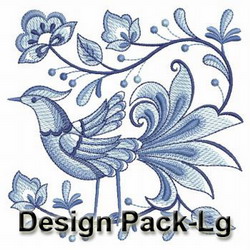 Blue and White Birds 2 machine embroidery designs