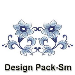 Blue and White Borders machine embroidery designs