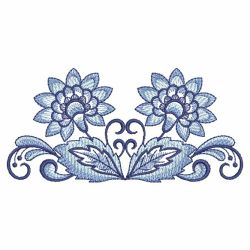 Blue and White Borders 06 machine embroidery designs