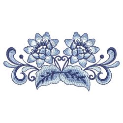 Blue and White Borders 09 machine embroidery designs