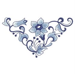 Blue and White Corners 01 machine embroidery designs