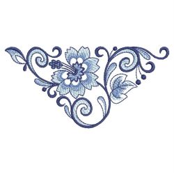 Blue and White Corners 02 machine embroidery designs