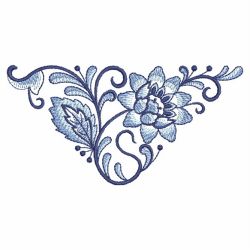 Blue and White Corners 03 machine embroidery designs