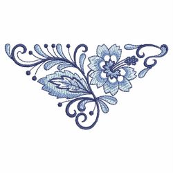 Blue and White Corners 04 machine embroidery designs