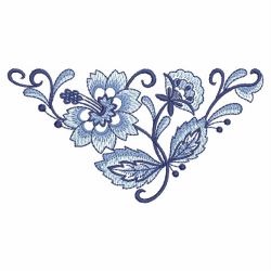 Blue and White Corners 05 machine embroidery designs