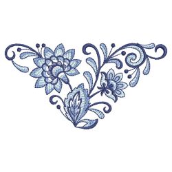 Blue and White Corners 06 machine embroidery designs