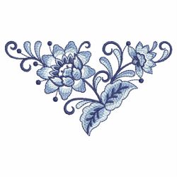 Blue and White Corners 07 machine embroidery designs