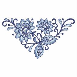 Blue and White Corners 08 machine embroidery designs