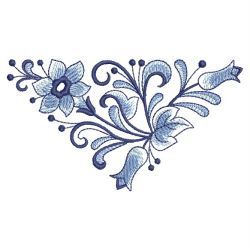 Blue and White Corners 09 machine embroidery designs