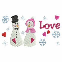 Valentine Snowman 02 machine embroidery designs