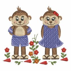 Cute Valentine Monkey 03 machine embroidery designs