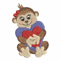 Cute Valentine Monkey 05 machine embroidery designs