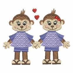 Cute Valentine Monkey 12 machine embroidery designs