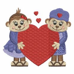 Cute Valentine Monkey 15 machine embroidery designs