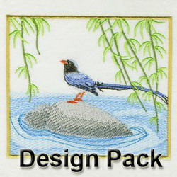 Blue Magpie machine embroidery designs