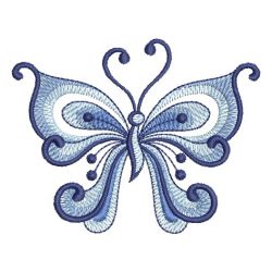 Blue and White Butterfly 01 machine embroidery designs