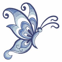 Blue and White Butterfly 02 machine embroidery designs