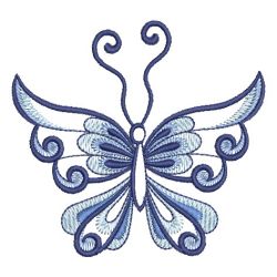 Blue and White Butterfly 03 machine embroidery designs