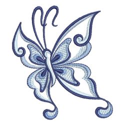 Blue and White Butterfly 04 machine embroidery designs