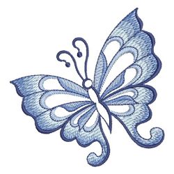 Blue and White Butterfly 05 machine embroidery designs