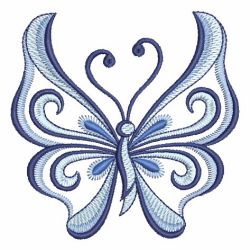 Blue and White Butterfly 06 machine embroidery designs
