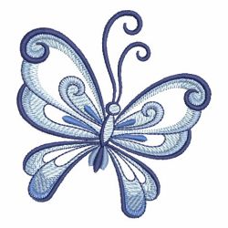 Blue and White Butterfly 08 machine embroidery designs