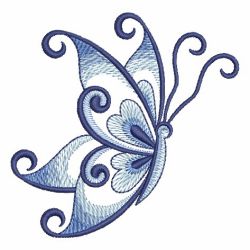 Blue and White Butterfly 09 machine embroidery designs