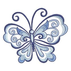 Blue and White Butterfly 10 machine embroidery designs