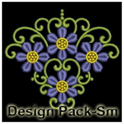 Heirloom Blue Flower Deco machine embroidery designs