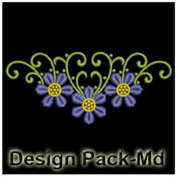 Heirloom Blue Flower Deco machine embroidery designs