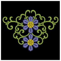 Heirloom Blue Flower Deco 04 machine embroidery designs
