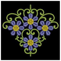Heirloom Blue Flower Deco 05 machine embroidery designs