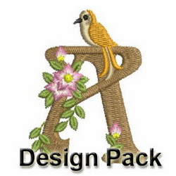 Bird Elegance Alphabet machine embroidery designs